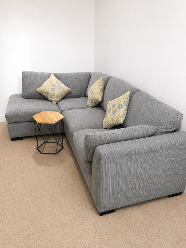 Grey Corner Sofa with Chaise – Good Condition