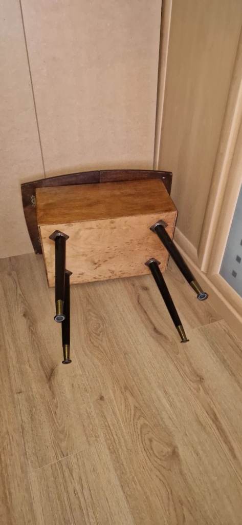 Mid Century Maple/ebony Sewing Box with Removable Dansette Legs