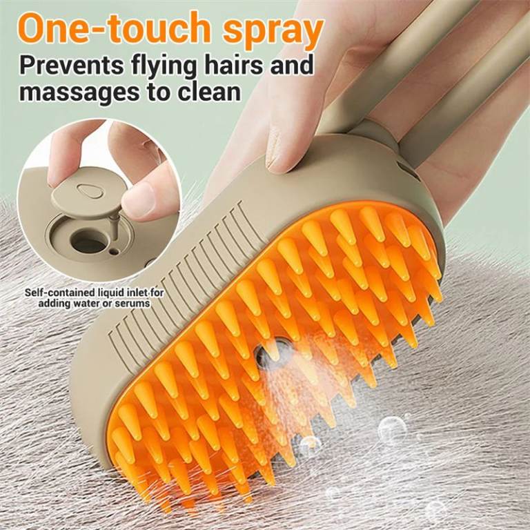 Pet Grooming Brush for Cats & Dogs | Self-Cleaning Hair Removal Brush