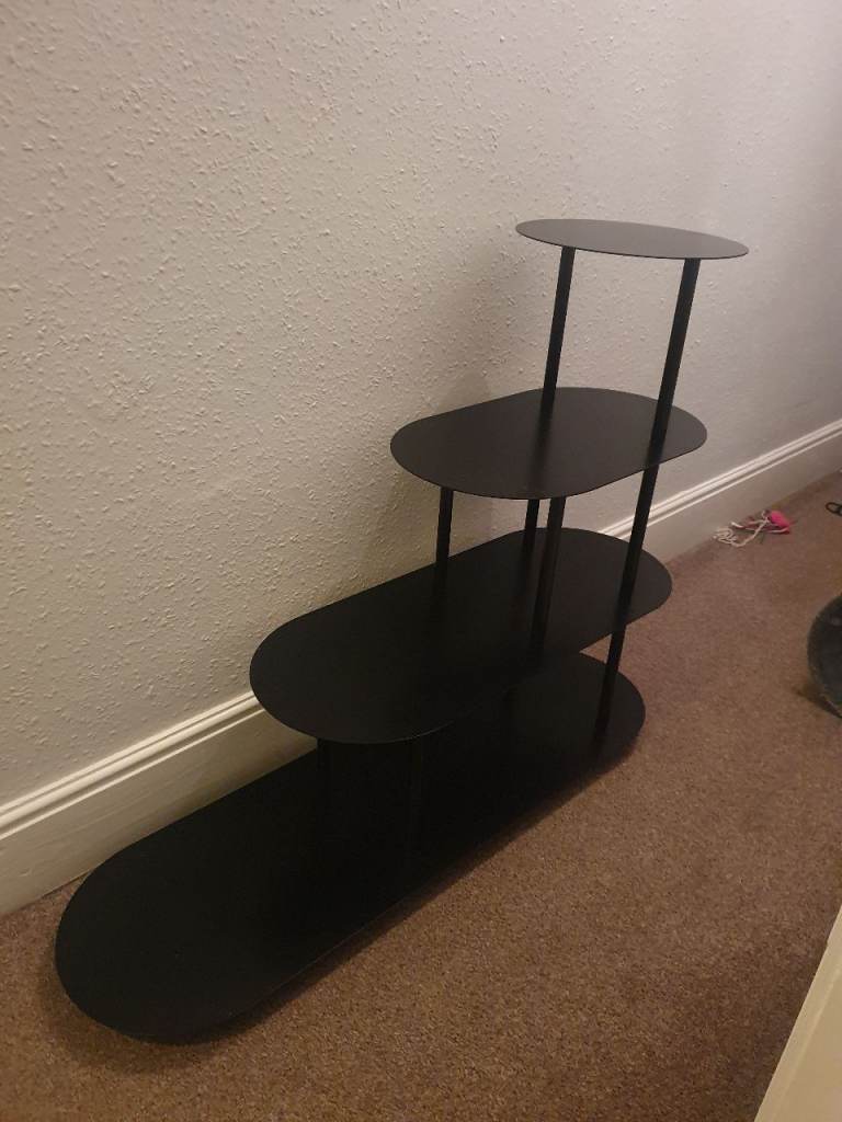 Urban outfitters large black metal three tiered bookcase display stand