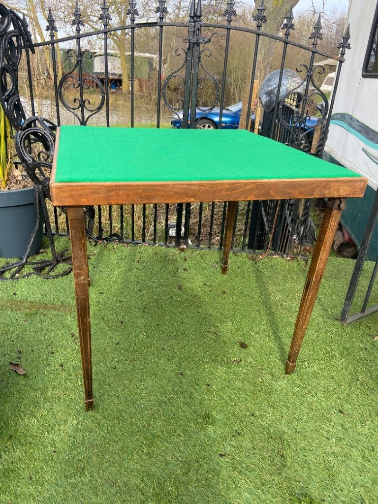 Antique  FOLDING VONO POKER CARD TABLE 