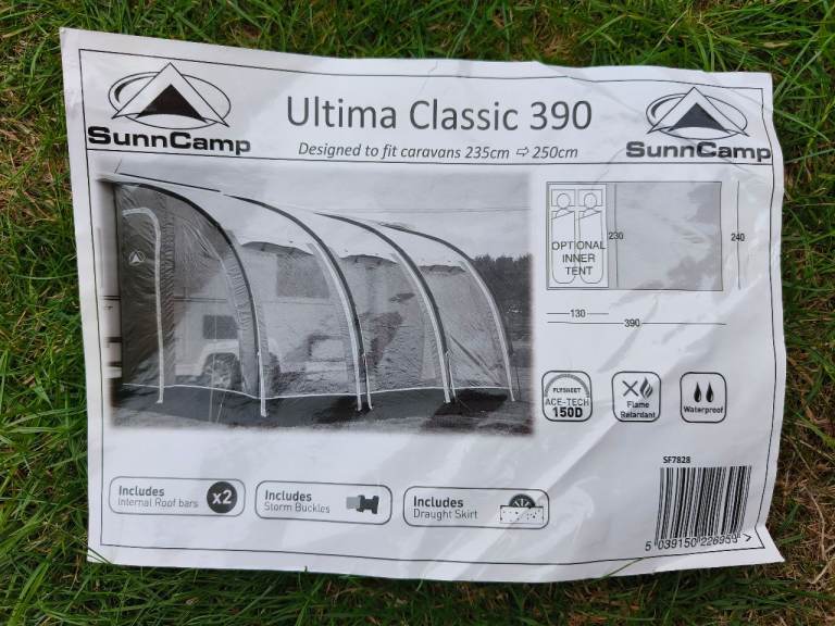 SunnCamp Ultima 390 caravan porch awning