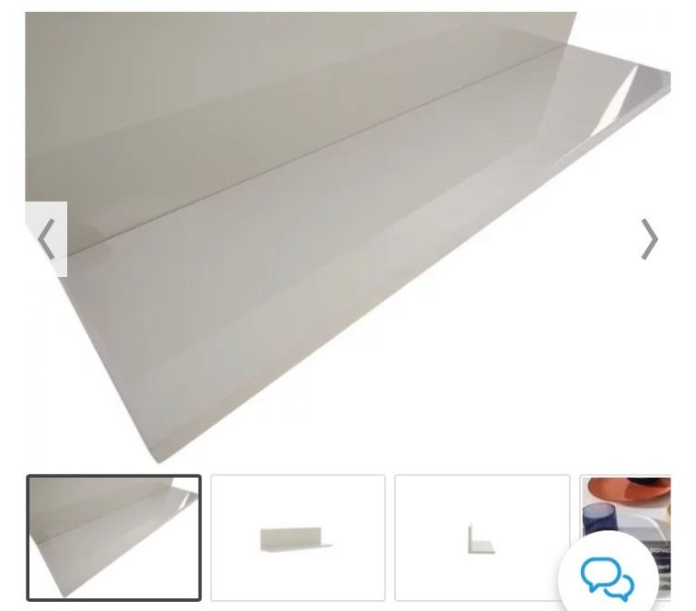 image for ‘Grigio’ light grey gloss shelf