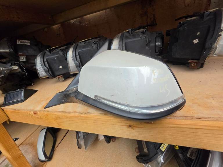 Bmw F20 5 Door Wing Mirror Heated Left Passenger Side 6 Pin White Breaking Parts
