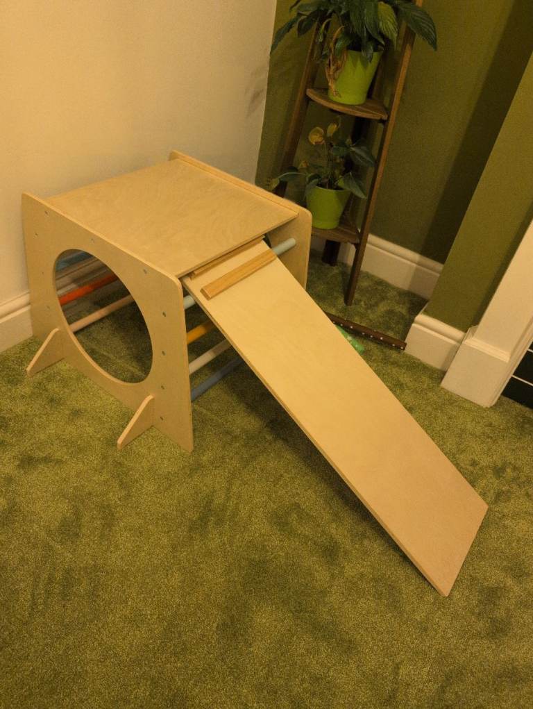 Climbing frame and slide 