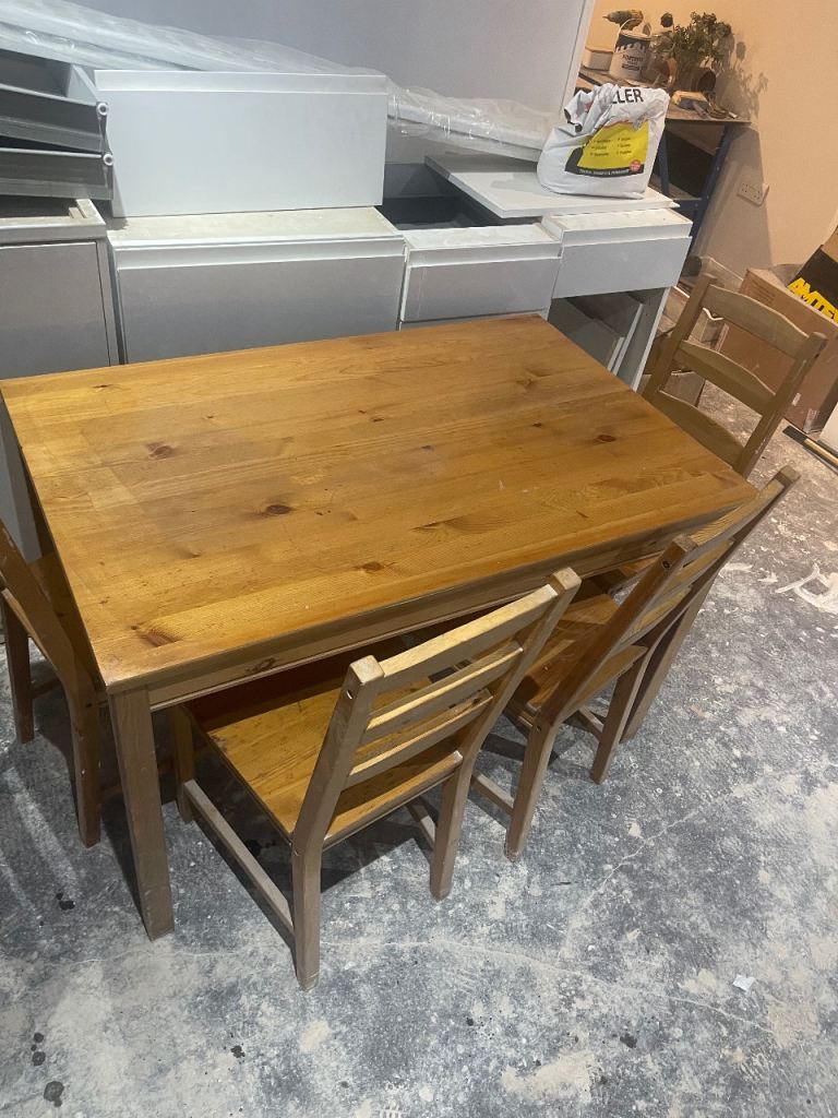 IKEA wooden dining set with 4 Chairs