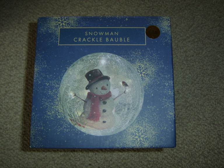 SNOWMAN CRACKLE BAUBLE