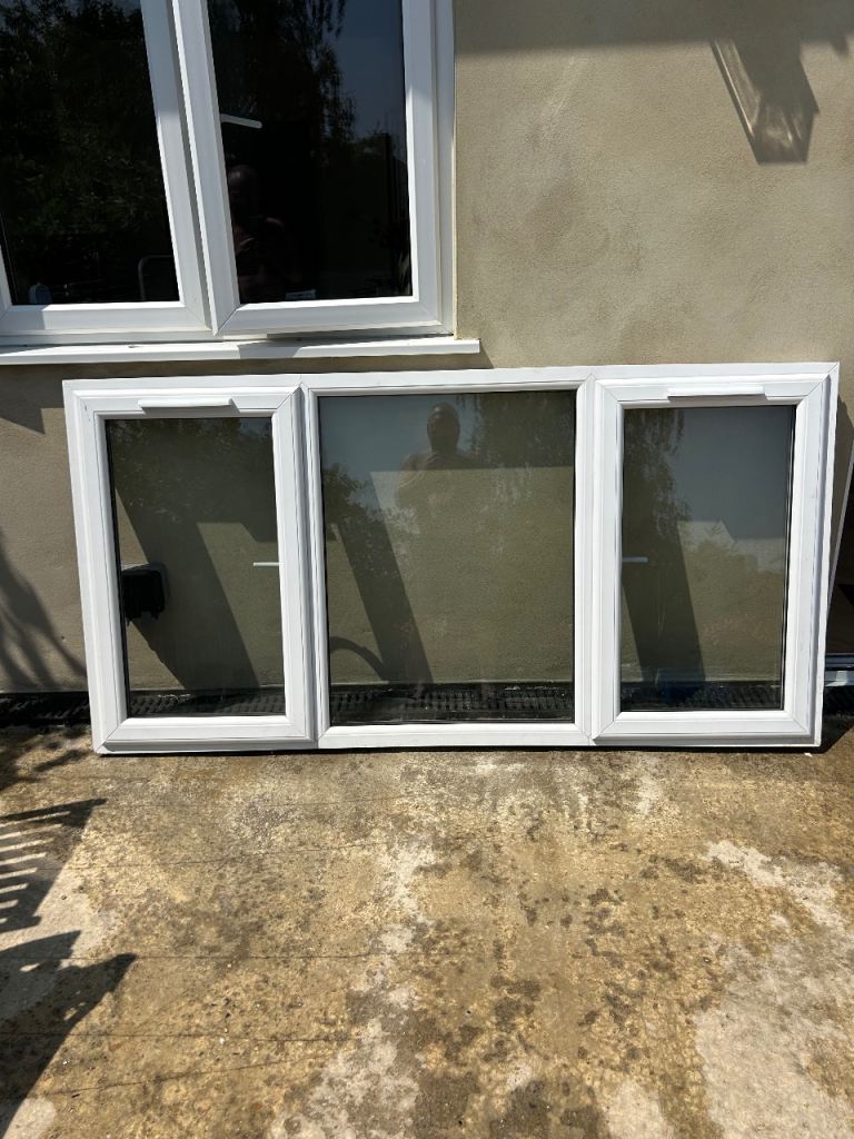 White uPVC Double Glazed Window with Shutters