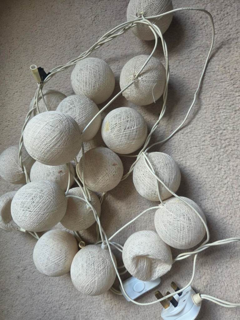 White cotton ball Fairy Lights string lights 
