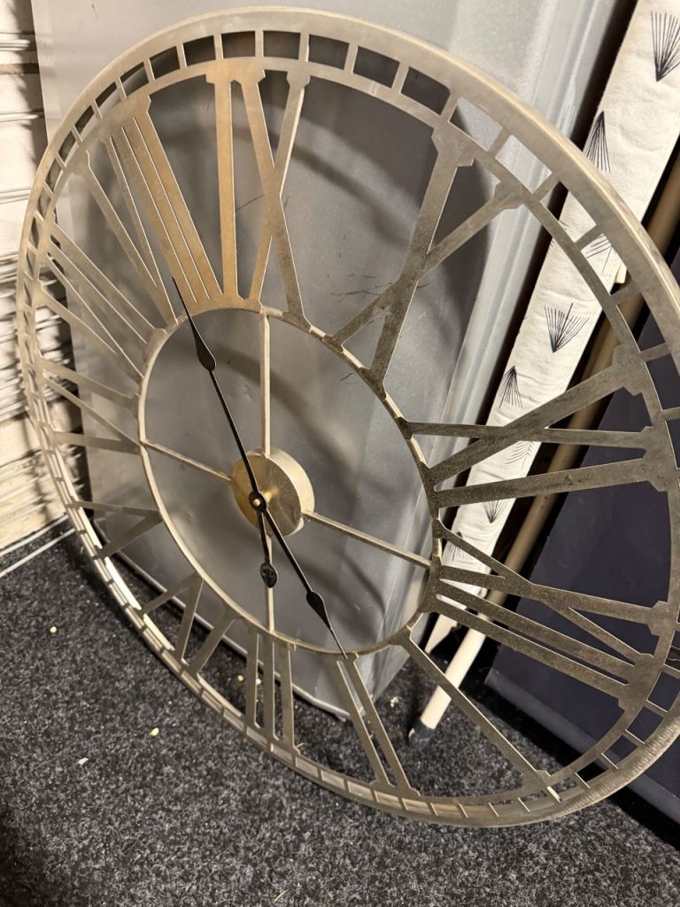 Large silver clock