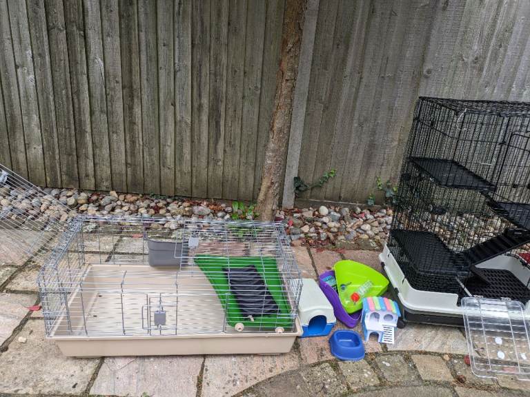 Bundle of large cages for small and medium pets.