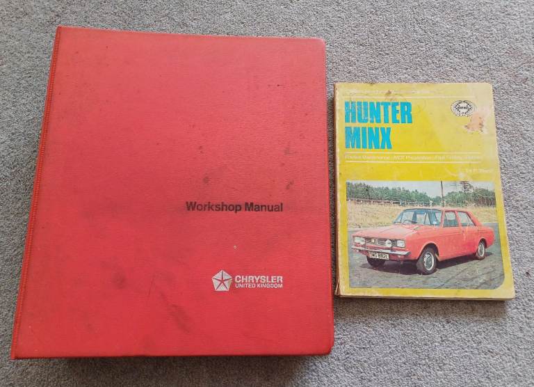 Chrysler Hunter Workshop Manual & Minx Haynes owners Manual