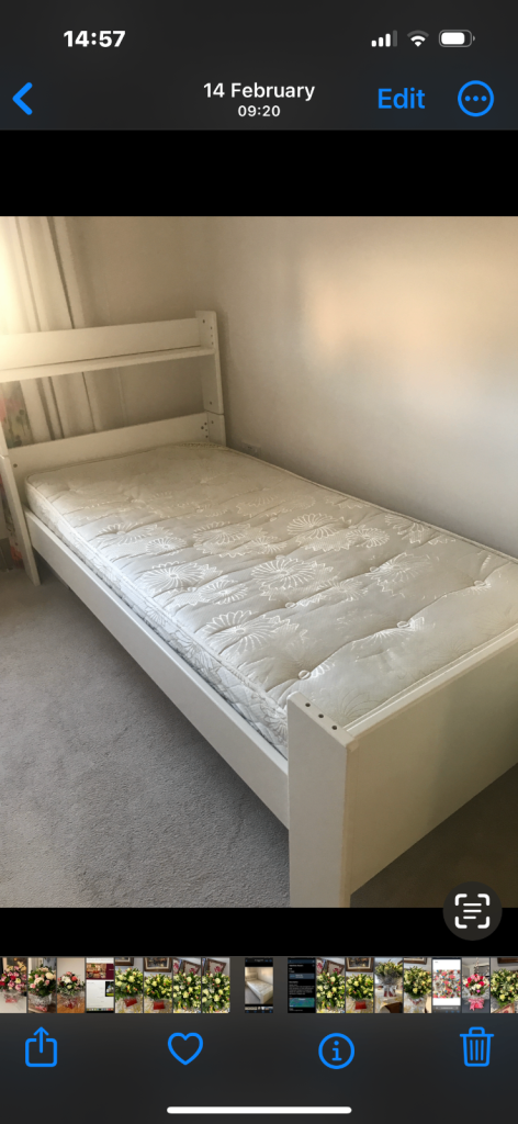 Large single beds x2 / bunk beds with ladder & incorporated shelving 