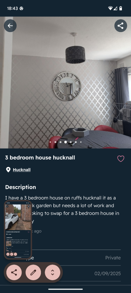 Hucknall house swap
