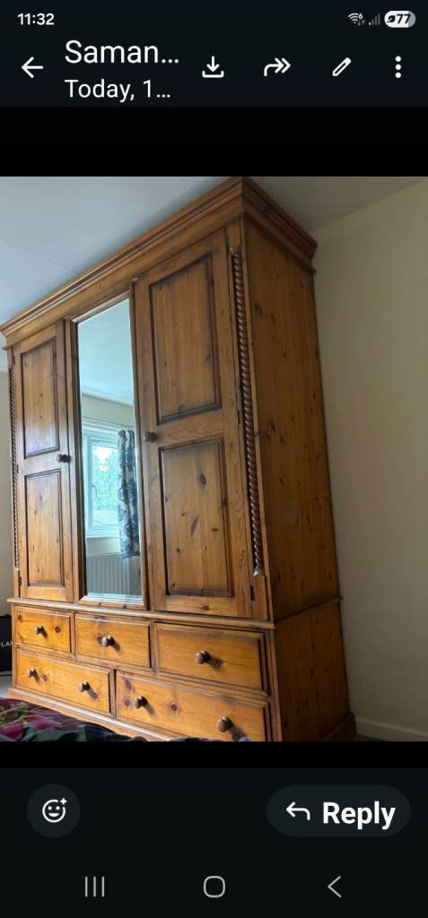 Antique solid pine.