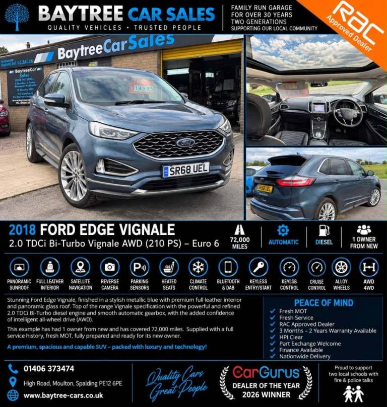 2019 Ford Edge 2.0 EcoBlue Vignale SUV Diesel Automatic
