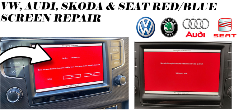 image for VW, Audi, Seat, Skoda Head Unit Red Screen Repair