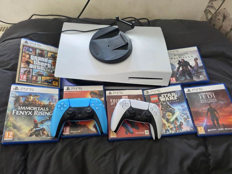 PS5 Disc Version Bundle with 2 Controllers and 7 Games