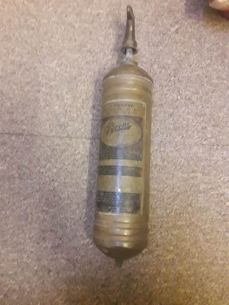 Vintage brass pyrene pump fire extinguisher 