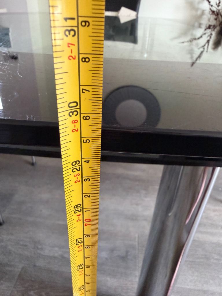 Glass Dining Table with Chrome Legs – Good Condition