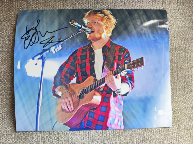 Genuine, Signed, 8x10 inch, Photo, Ed Sheeran (Singer/Songwriter -Perfect) Plus COA