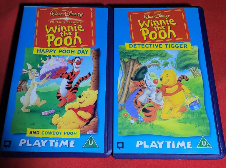 Winnie The Pooh  2 x Playtime Vhs Videos  Excellent Condition q3