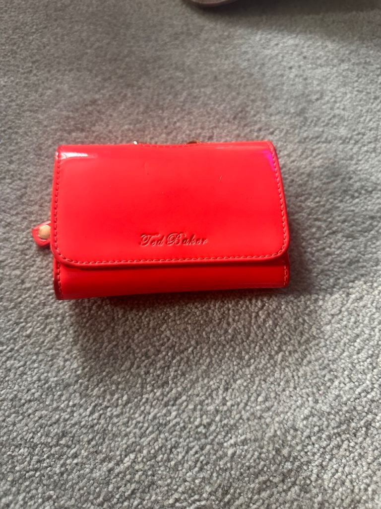 Ted Baker Red Patent Purse with Bow Detail