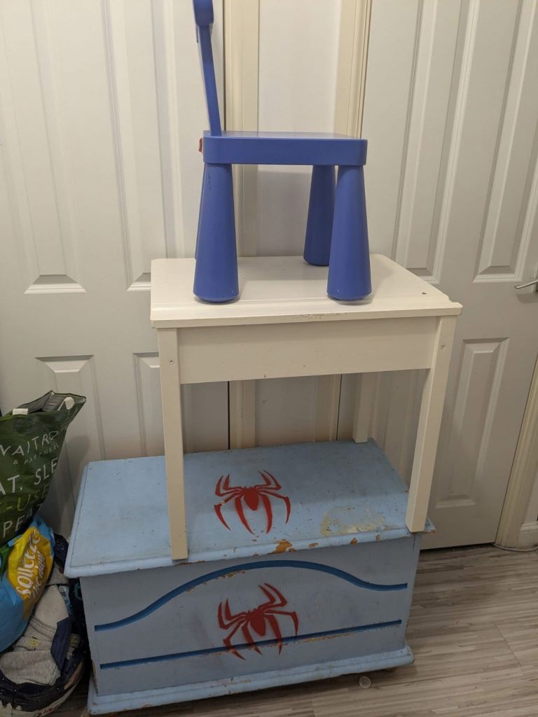 image for Kids Desk and Chair with Toy Box