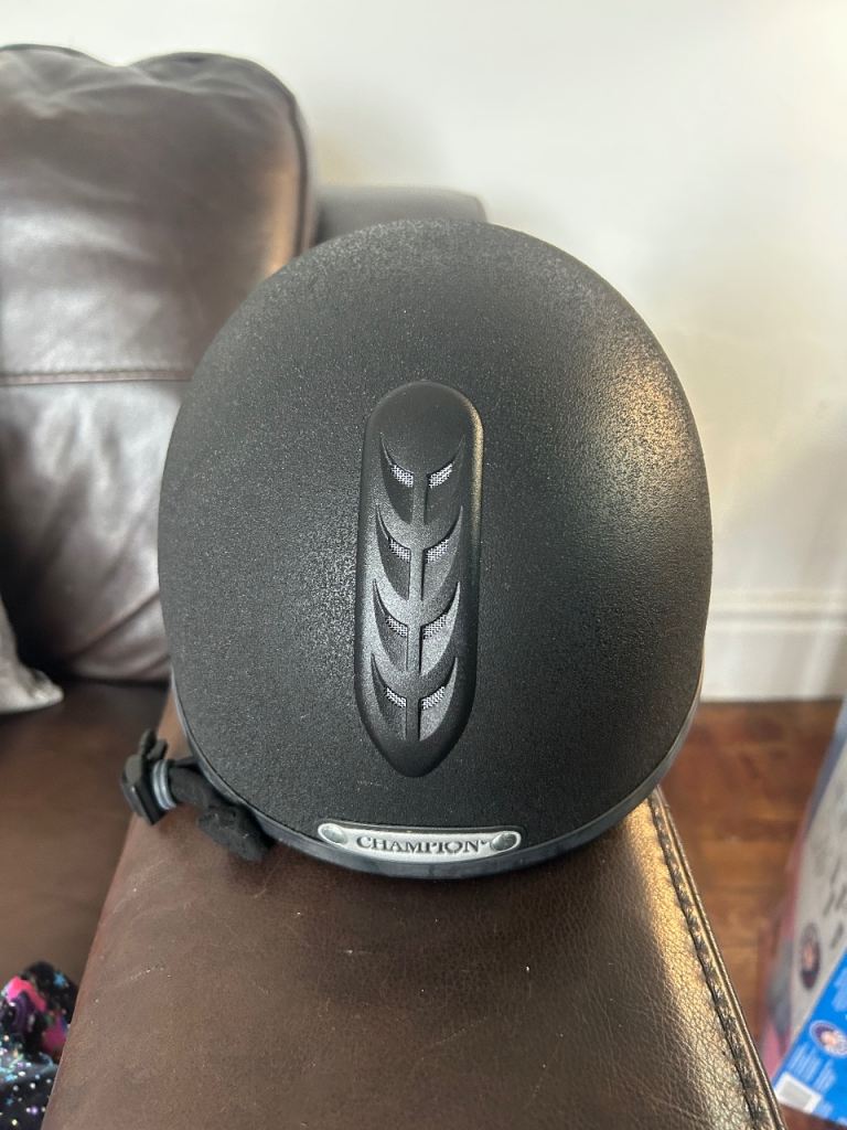 Champion Junior Jockey Plus Riding Helmet - Black, Size 54-55cm