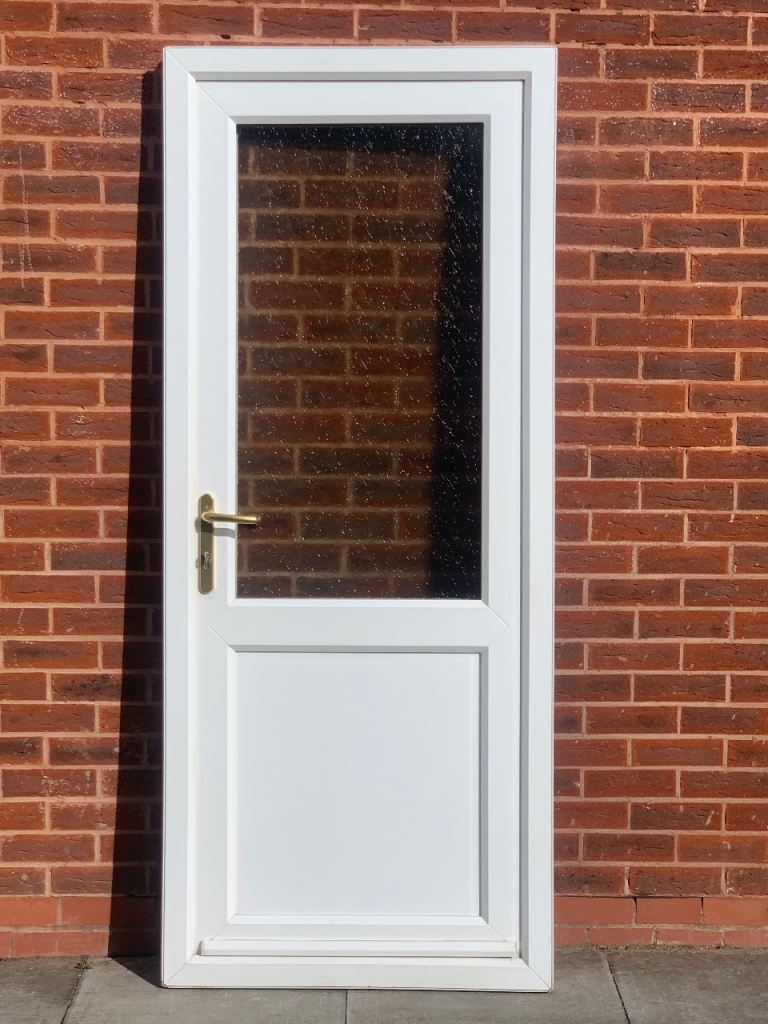 UPVC DOUBLE GLAZED BACK DOOR SIDE DOOR WITH KEY 86cm WIDE 207cm HIGH Can Deliver