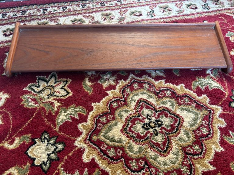 Vintage mid century teak wood wall shelf