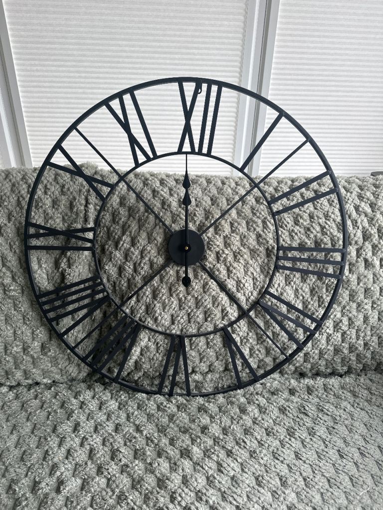 Large Black Roman Numeral Wall Clock