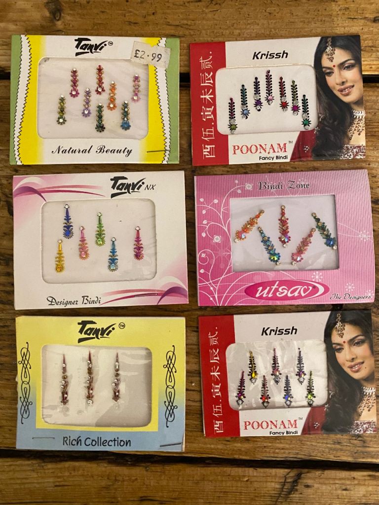 Indian Bindi Face Gems 6 Pack