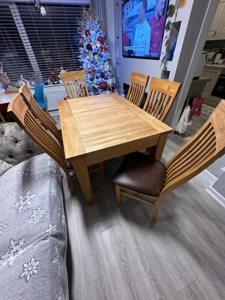 Dining table and six chairs 