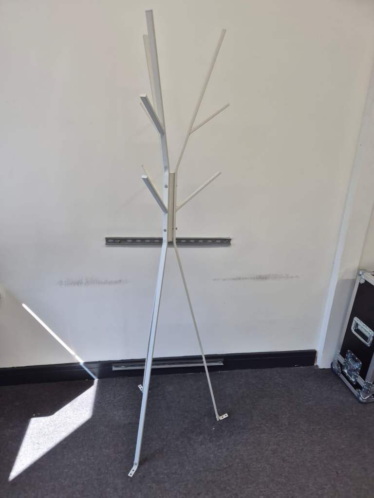 White Hat & Coat Stand Freestanding Clothes Rack Hallway Tree