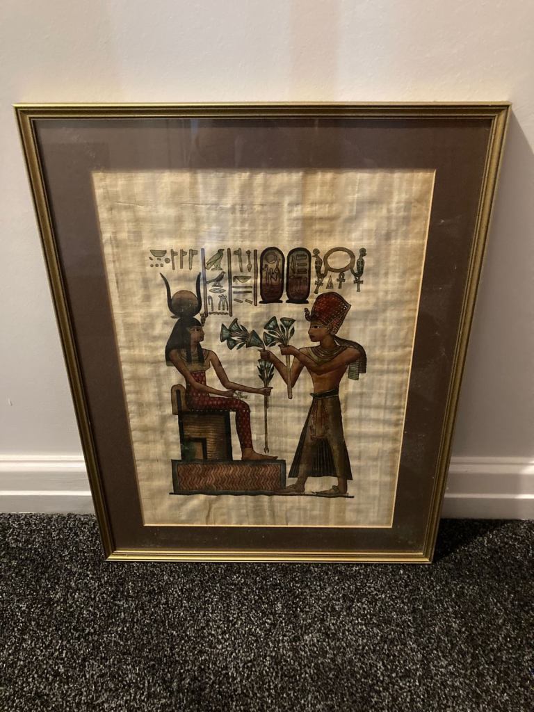 Two Eygptian Paintings on Papyrus 