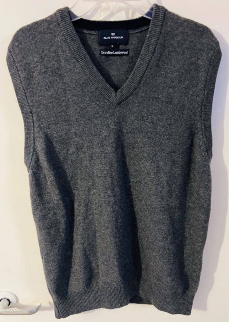 Marks & Spencer Blue Harbour Wool Vest Jumper Size S