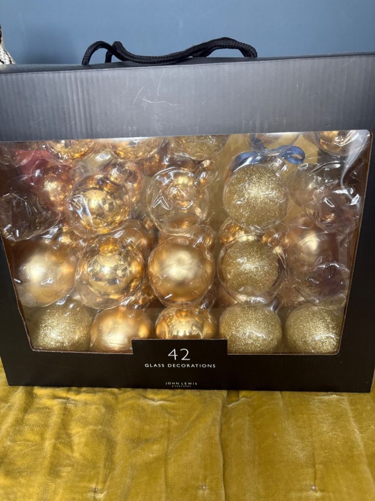 John Lewis Gold Christmas Baubles 