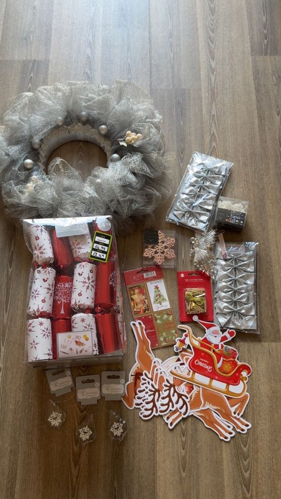 New Christmas Decorations Bundle - Wreath, Ribbons, Bows & Stickers