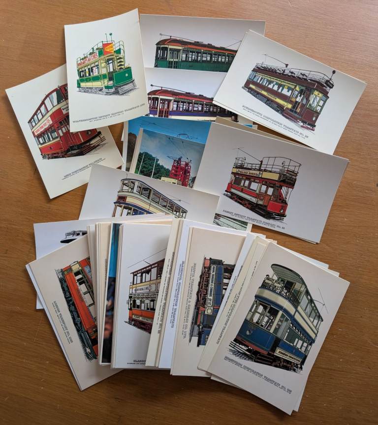 Vintage Collectors Reproduction Nostalgia Miniatures Set of 60 Postcards Trams