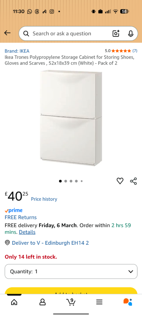 2 IKEA Trones Shoe Cabinets 