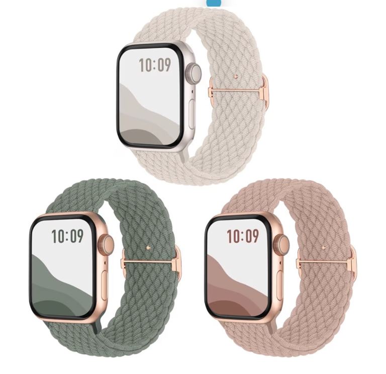 3Pack Anti-Slip Braided Band Compatible for Apple Watch Straps Women 