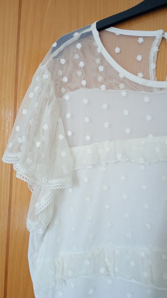 Women's White Sheer Polka Dot Top – As Good As New