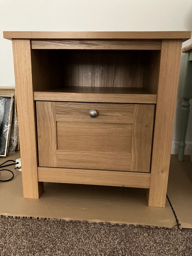 Next Malvern oak effect side table / bedside table 