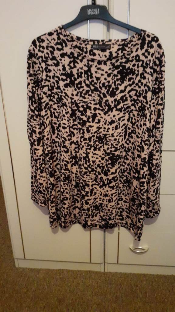 Ladies M&S Pink Animal Print Tunic - Size 16