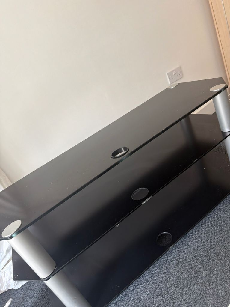 Black glass tv stand 