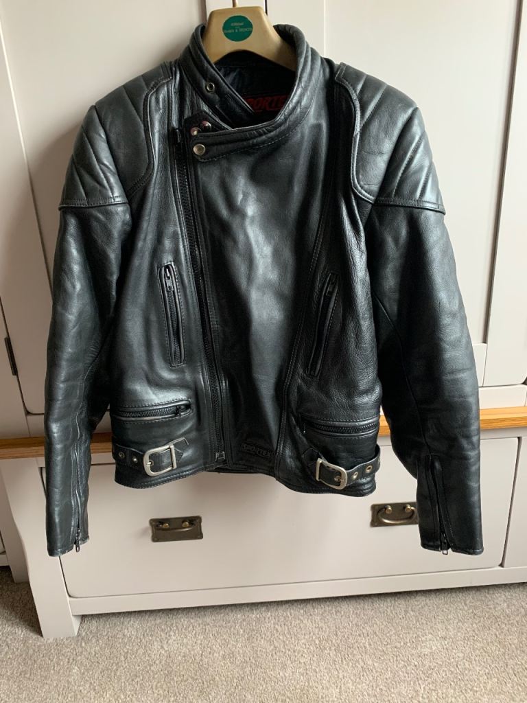 Leather biker jacket by Sportex