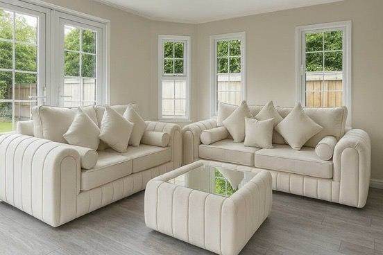  Designer Brand New Lily Panel Line Sofa Set Corner & 3+2 Real Leather 35% OFF Amazing Deal COD