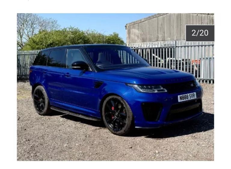 2019 + SVR PRIVATE PLATE, RANGE ROVER SPORT SVR 5.0 P575 V8 AUTO, 66K, WRAPPED, FULLY LOADED