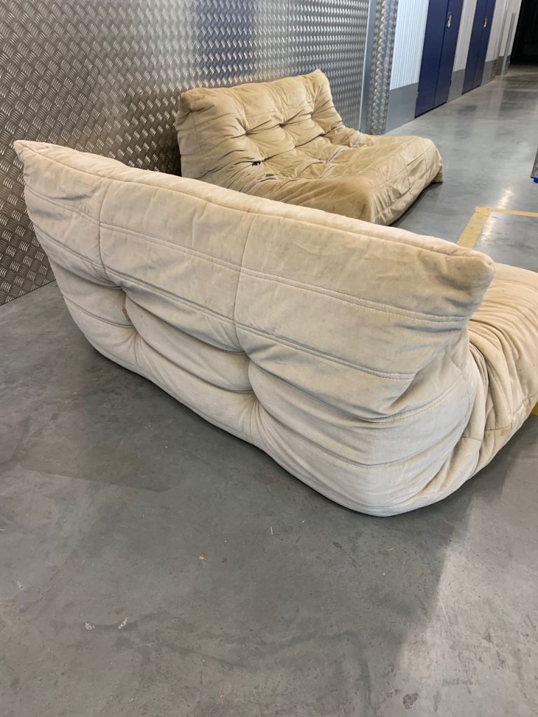 Ligne Roset Togo Vintage 2 Seater & 3 Seater Sofa for Restoration - project. 